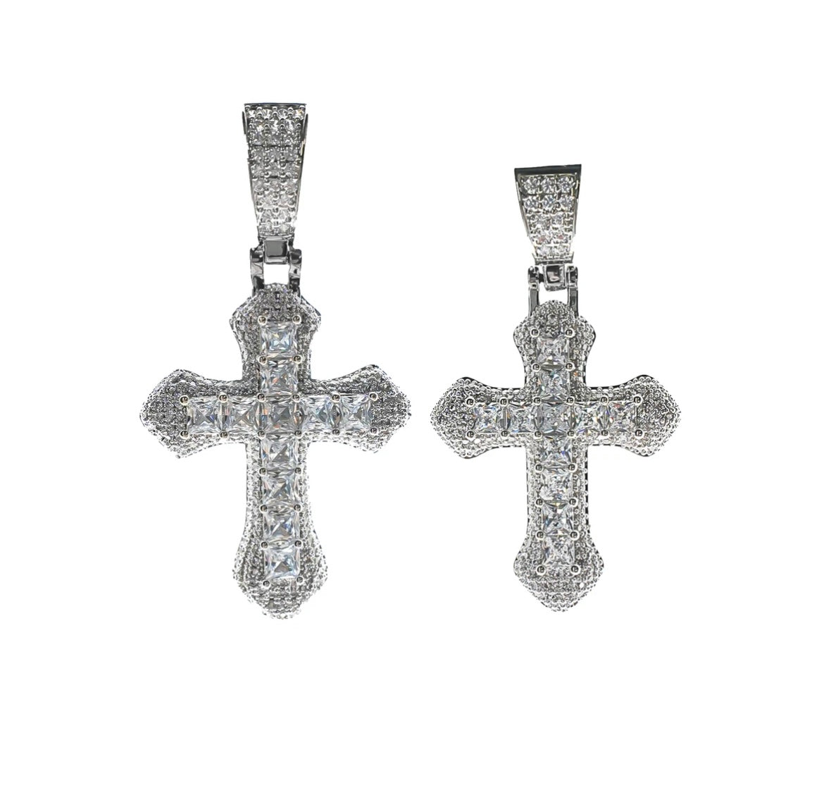 ส่วนบุคคล Cross จี้ Micro moissanite สร้อยคอ Vintage