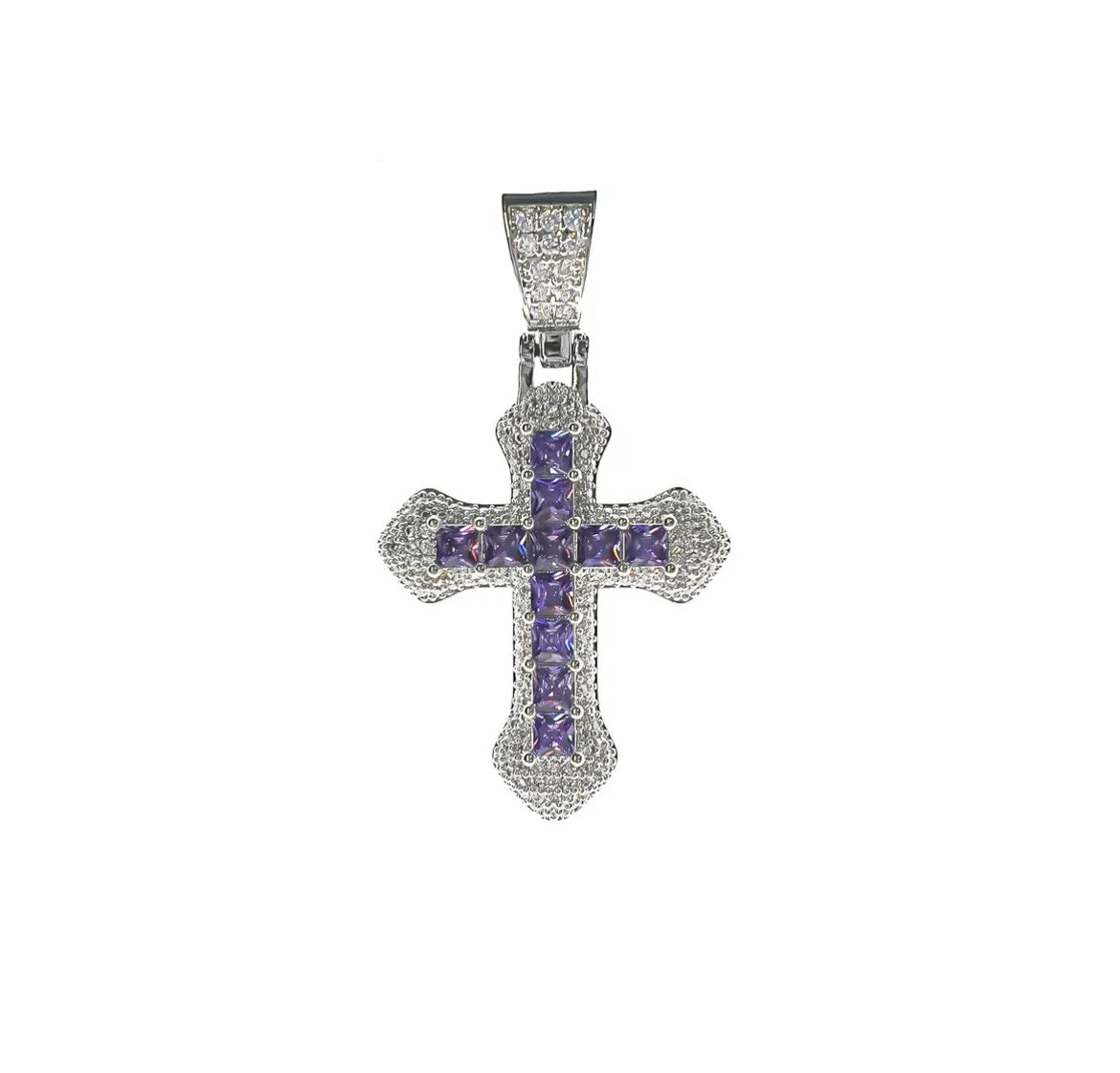 Personalized Cross Pendant Micro moissanite Vintage Necklace