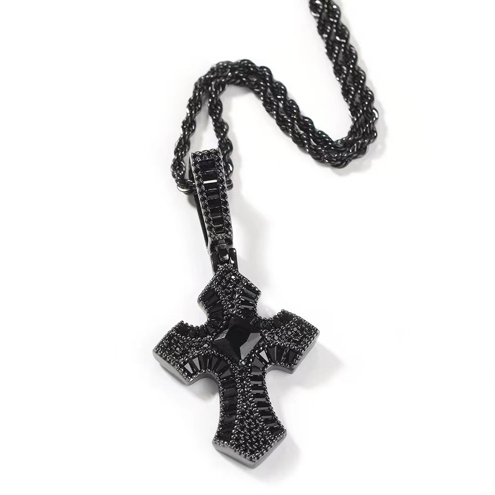 Zircon Cross Pendant ,European and American Fashion Trend,Men`s Punk