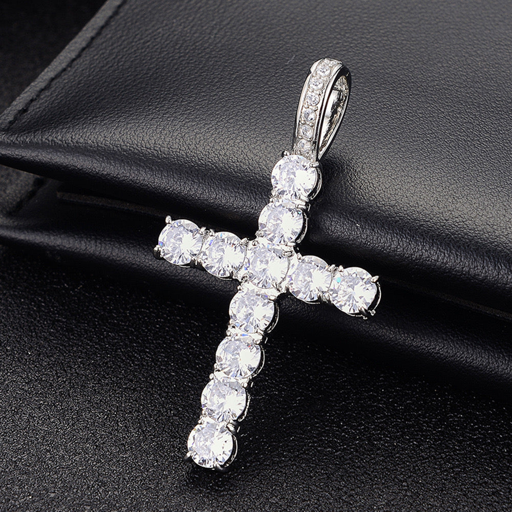 Premium Cross Zirconia Full Diamond Necklace