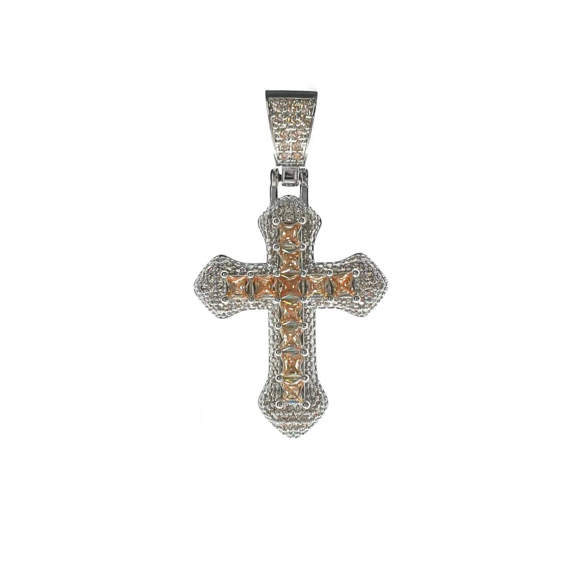 Personalized Cross Pendant Micro moissanite Vintage Necklace